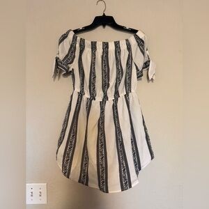 Blush Womens White Tie Sleeve Off The Shoulder Mini Dress Size Large